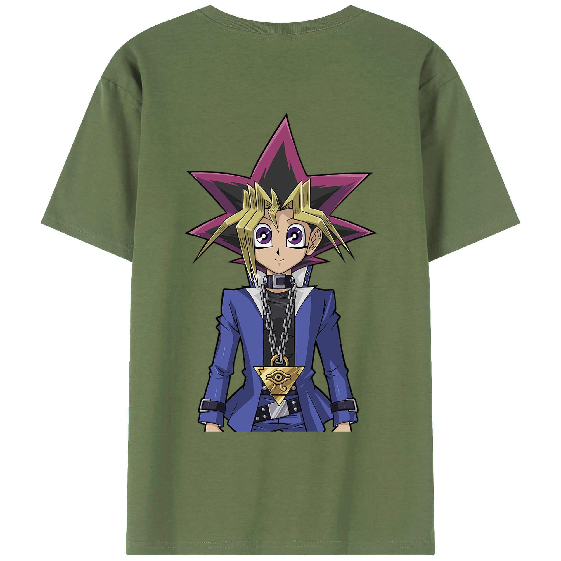 （画像用） 遊☆戯☆王 Yu-Gi-Oh! 綿100％ メンズ半袖Tシャツ（バックプリント） 通気性